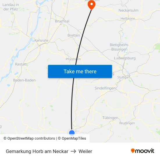 Gemarkung Horb am Neckar to Weiler map