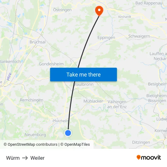 Würm to Weiler map