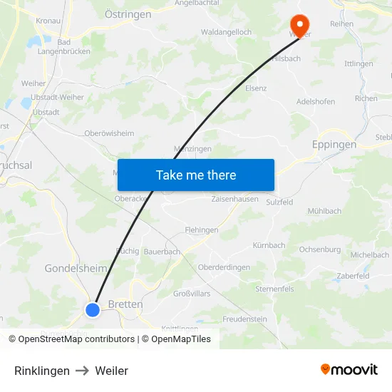 Rinklingen to Weiler map