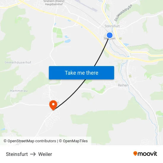 Steinsfurt to Weiler map