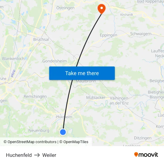Huchenfeld to Weiler map