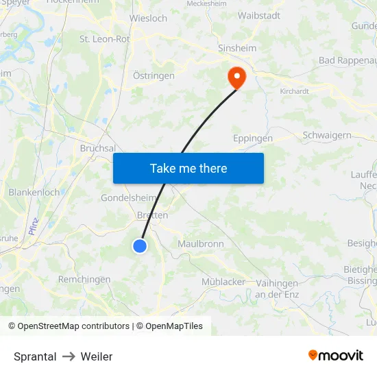 Sprantal to Weiler map