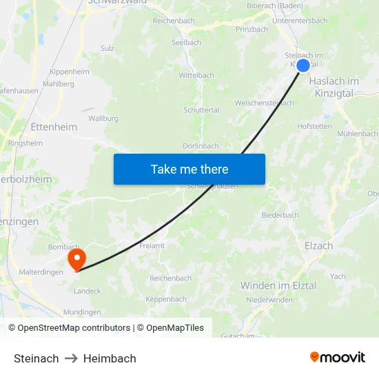 Steinach to Heimbach map