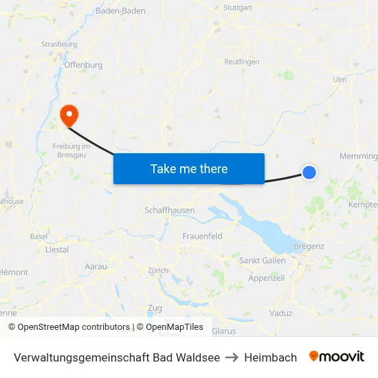 Verwaltungsgemeinschaft Bad Waldsee to Heimbach map