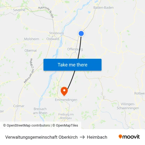 Verwaltungsgemeinschaft Oberkirch to Heimbach map