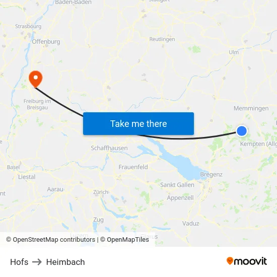 Hofs to Heimbach map