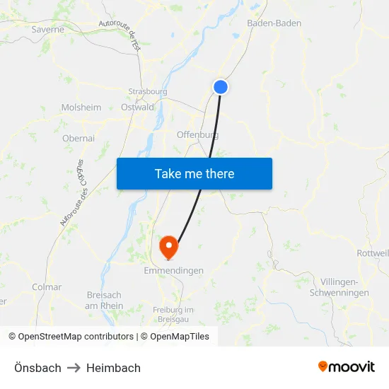 Önsbach to Heimbach map