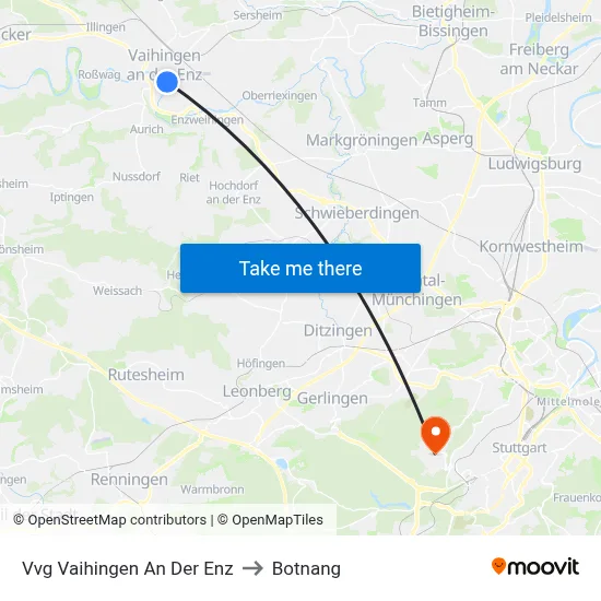 Vvg Vaihingen An Der Enz to Botnang map