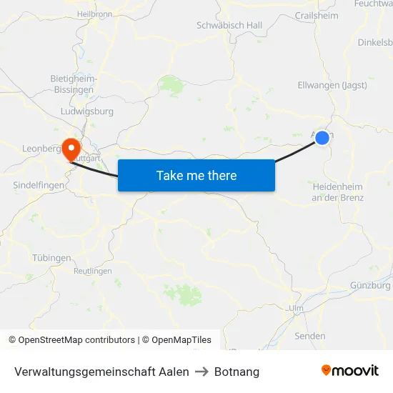Verwaltungsgemeinschaft Aalen to Botnang map