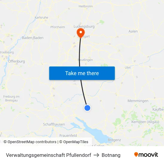 Verwaltungsgemeinschaft Pfullendorf to Botnang map