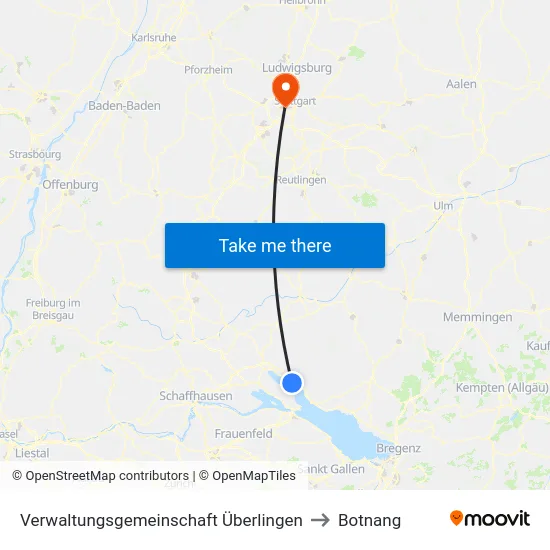 Verwaltungsgemeinschaft Überlingen to Botnang map