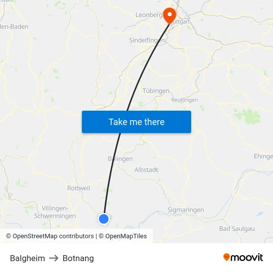 Balgheim to Botnang map