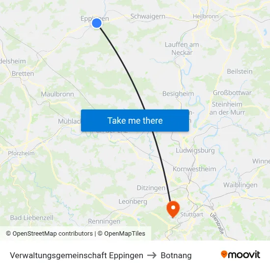 Verwaltungsgemeinschaft Eppingen to Botnang map