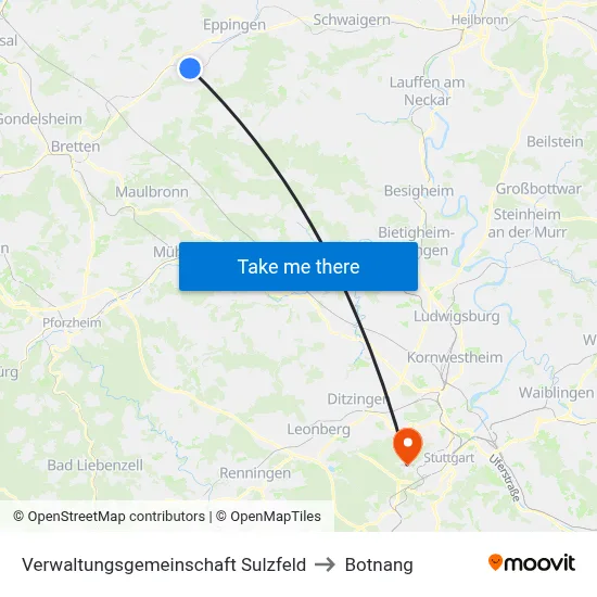 Verwaltungsgemeinschaft Sulzfeld to Botnang map