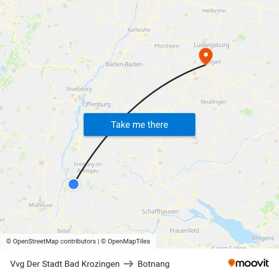 Vvg Der Stadt Bad Krozingen to Botnang map