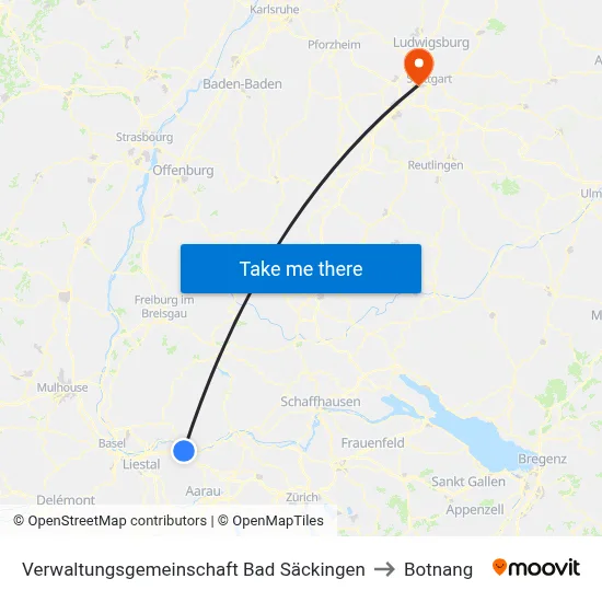 Verwaltungsgemeinschaft Bad Säckingen to Botnang map