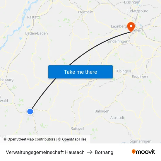 Verwaltungsgemeinschaft Hausach to Botnang map