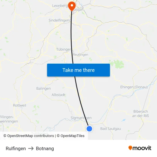 Rulfingen to Botnang map