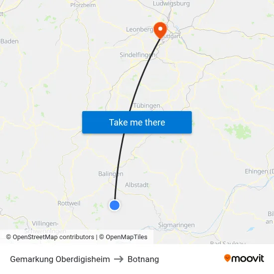 Gemarkung Oberdigisheim to Botnang map