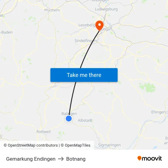 Gemarkung Endingen to Botnang map