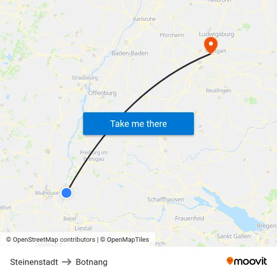 Steinenstadt to Botnang map