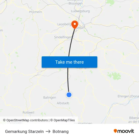 Gemarkung Starzeln to Botnang map