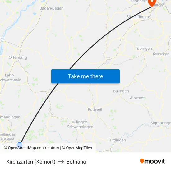 Kirchzarten (Kernort) to Botnang map