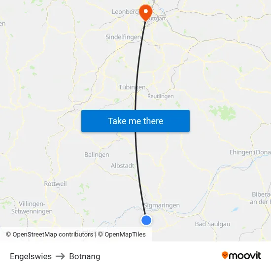 Engelswies to Botnang map