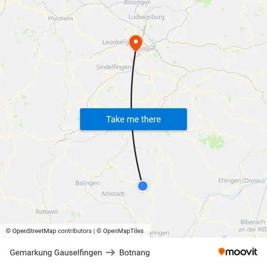Gemarkung Gauselfingen to Botnang map