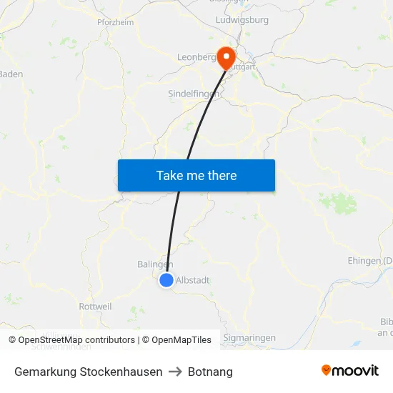 Gemarkung Stockenhausen to Botnang map