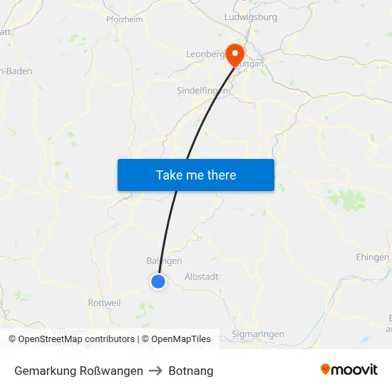 Gemarkung Roßwangen to Botnang map