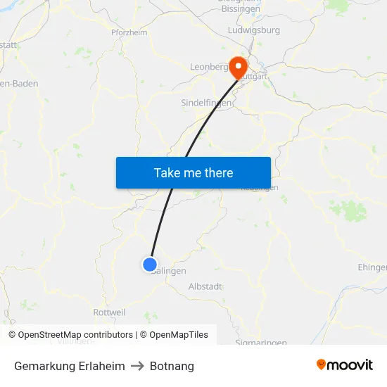 Gemarkung Erlaheim to Botnang map