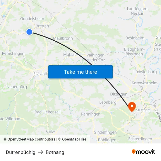 Dürrenbüchig to Botnang map