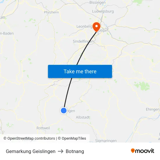 Gemarkung Geislingen to Botnang map
