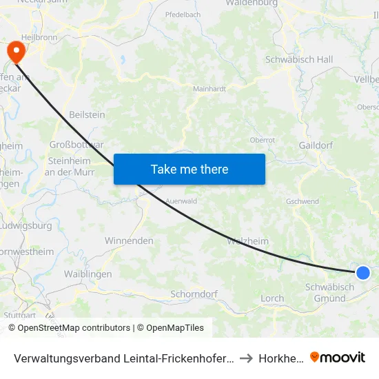 Verwaltungsverband Leintal-Frickenhofer Höhe to Horkheim map