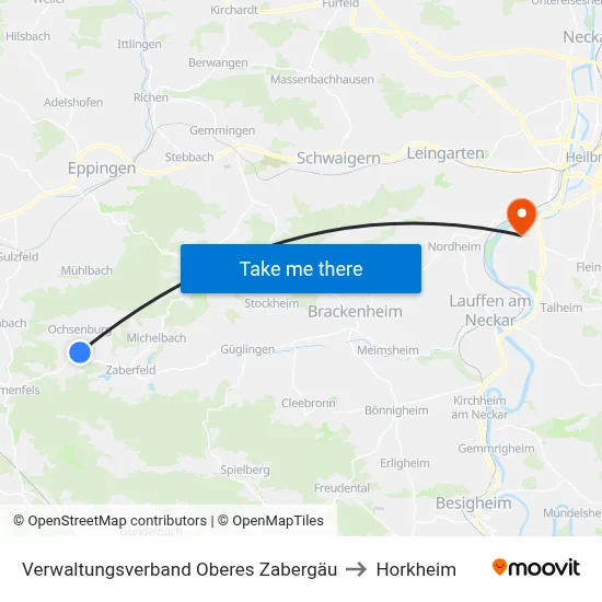 Verwaltungsverband Oberes Zabergäu to Horkheim map