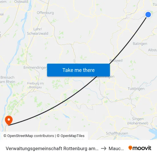 Verwaltungsgemeinschaft Rottenburg am Neckar to Mauchen map