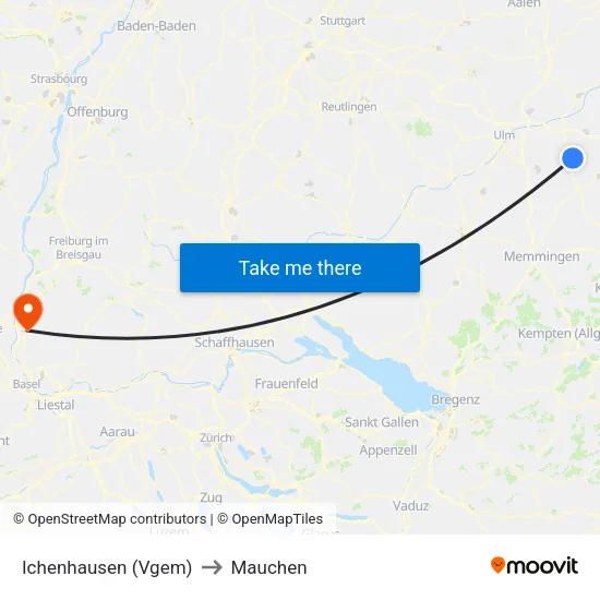 Ichenhausen (Vgem) to Mauchen map