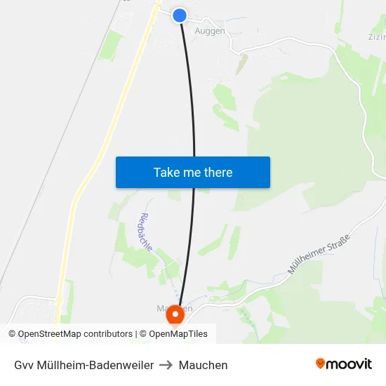 Gvv Müllheim-Badenweiler to Mauchen map