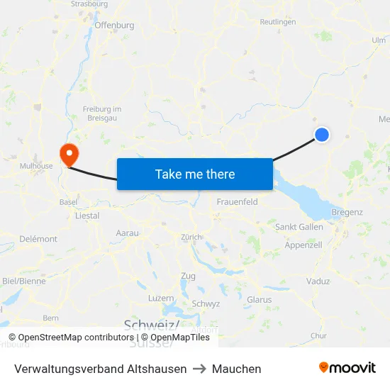 Verwaltungsverband Altshausen to Mauchen map