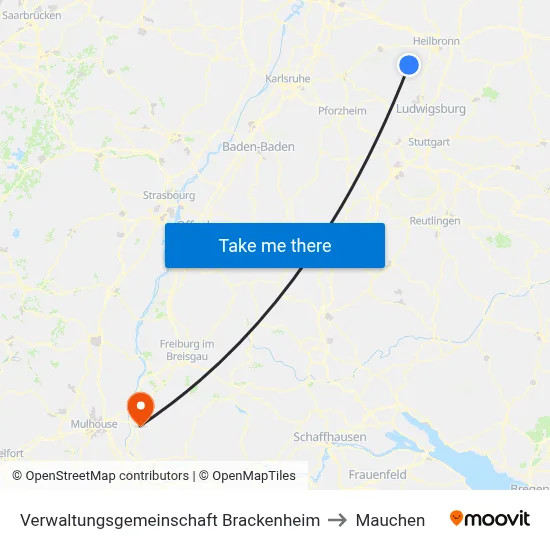 Verwaltungsgemeinschaft Brackenheim to Mauchen map