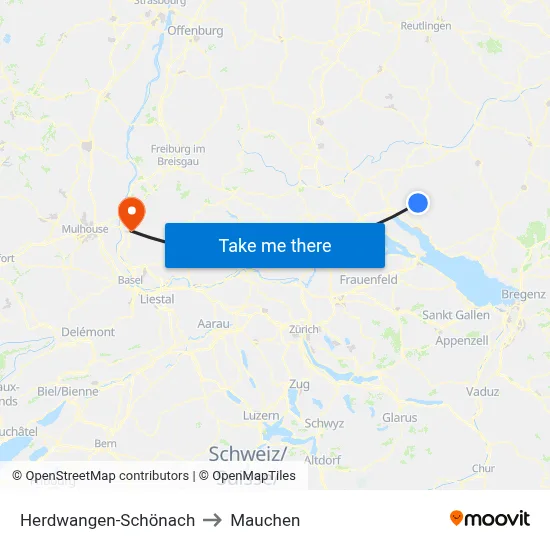 Herdwangen-Schönach to Mauchen map