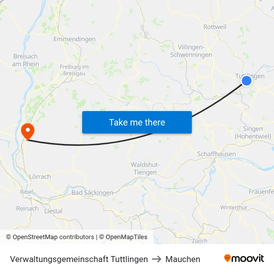 Verwaltungsgemeinschaft Tuttlingen to Mauchen map