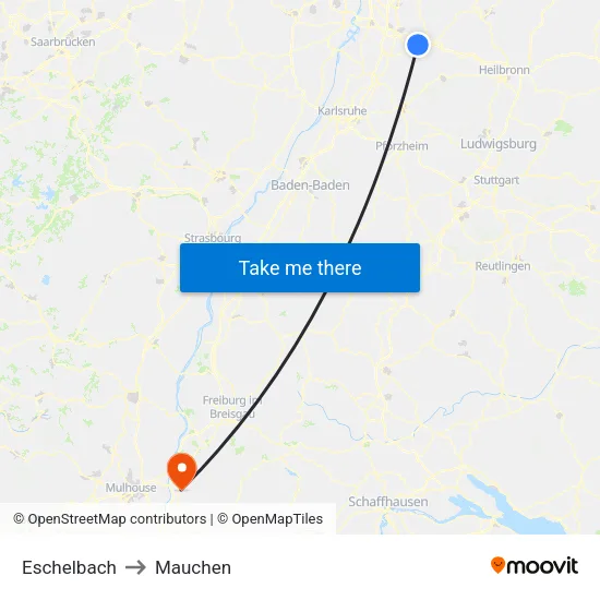 Eschelbach to Mauchen map