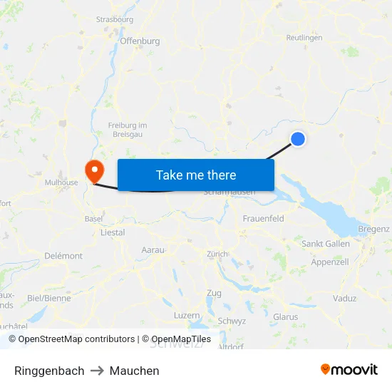 Ringgenbach to Mauchen map