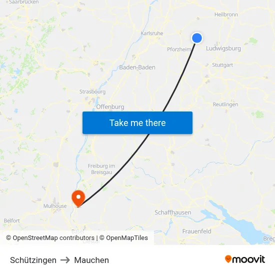 Schützingen to Mauchen map