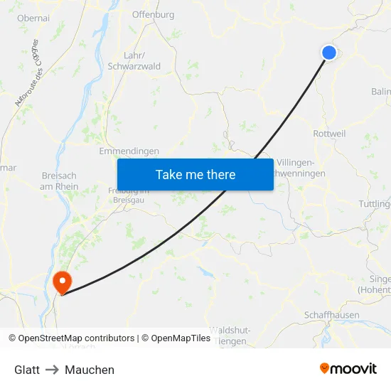 Glatt to Mauchen map