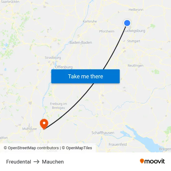 Freudental to Mauchen map