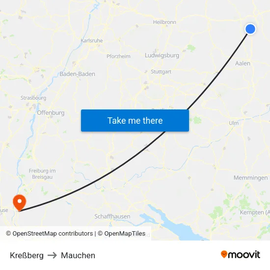 Kreßberg to Mauchen map