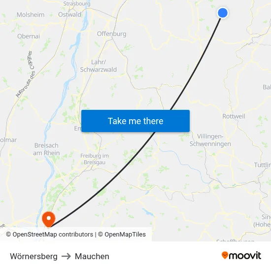 Wörnersberg to Mauchen map
